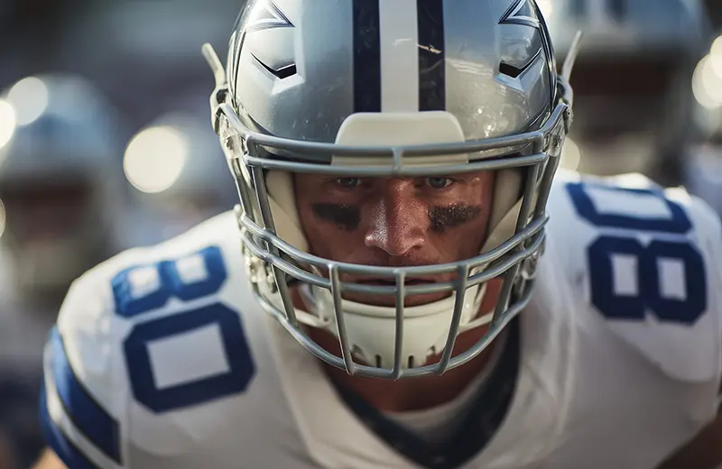 Athlete using their eyes to focus and play 